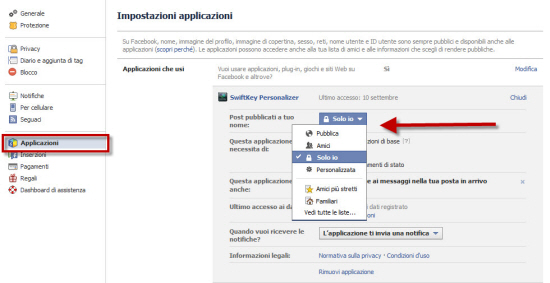 privacy applicazioni