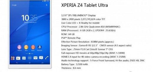 Sony Xperia Z4 Tablet Ultra
